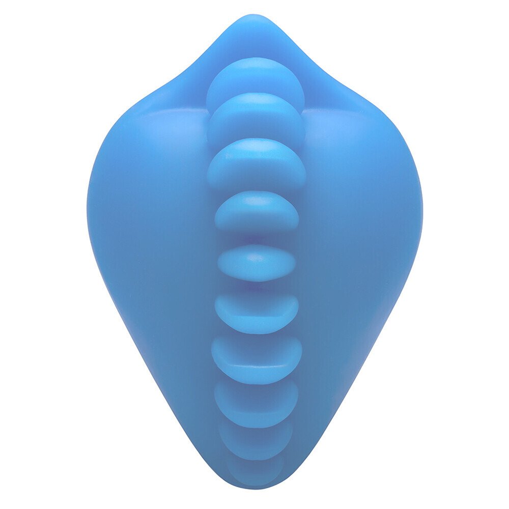 Blue Shagger Silicone dildo base grinder with flexible ridges.